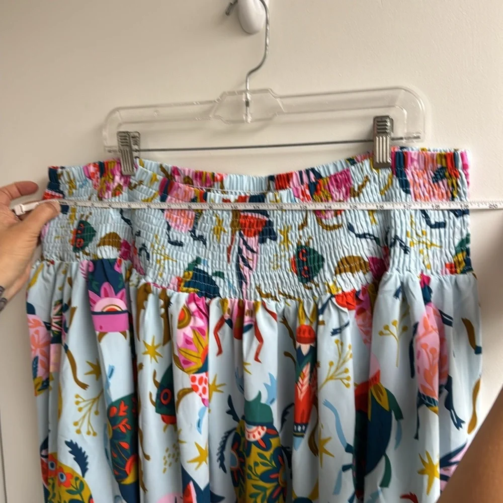 NWOT Colorful beetle bug Patterned Women's plus Skirt 3X 4X elastic waist - Picture 4 of 4